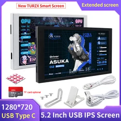 TURZX Pantalla Secundaria IPS USB-C de 5,2 pulgadas 1280x720 para PC