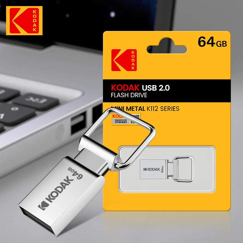 Unidad flash USB de metal KODAK, memoria USB, memoria USB 2,0, disco flash alto, disco U, K112, 64 GB, 32 GB para lector tipo C - imagen 5