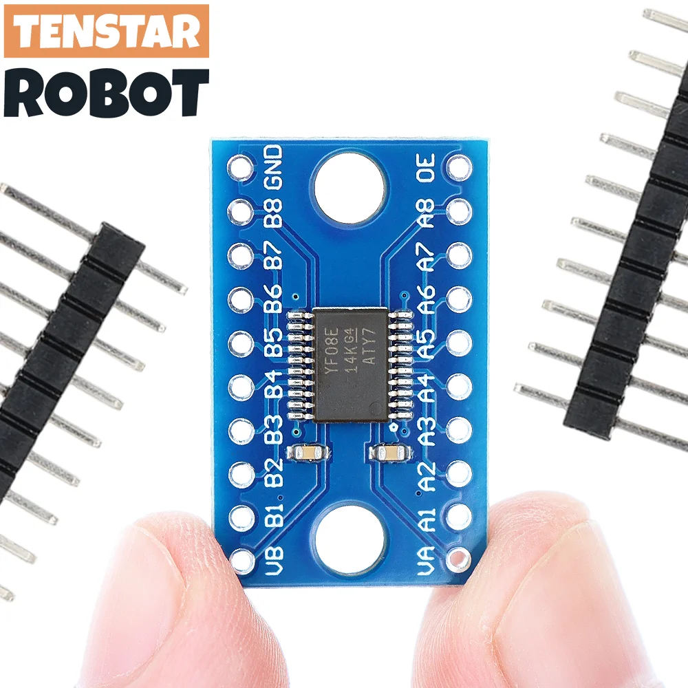 TENSTAR 5 uds TXS0108E módulo convertidor de nivel lógico de 8 canales palanca de cambios dúplex completa de alta velocidad bidireccional 3,3 V 5V TXS0108 - imagen 2