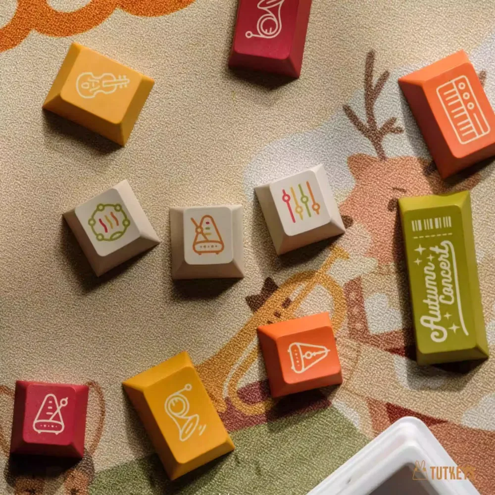 TUTKEYS bosque otoño concierto Keycap conjunto completo cereza perfil PBT sublimación térmica personalizado Keycap para teclado magnético regalo - imagen 5