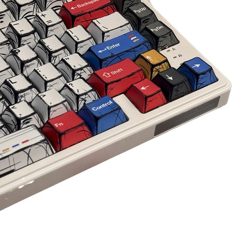 Teclas de cómic con perfil de cereza, luz mixta PBT Dye-Sub, juego grande para teclado mecánico, teclado para juegos, interruptores MX Hi75, regalo para niño - imagen 4