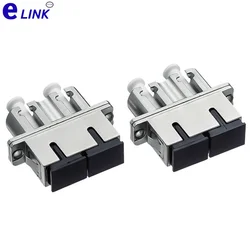 Adaptador fibra optica LC-SC doble hembra FTTH SM/MM