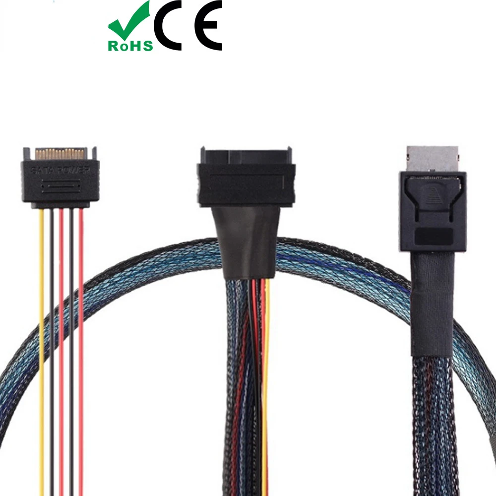 Oculink-Línea de servidor PCIE SFF 8611 4I a U.2 SAS SFF 8639 + 15P SATA - imagen 4