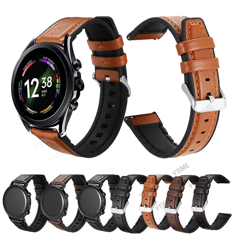 Correa de cuero de silicona de 22mm para Fossil Gen 6 44mm /Gen 5 5e 44mm /Gen5 LTE 45mm /Sport 43mm correa de reloj inteligente pulsera