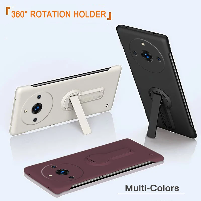 Funda de teléfono para Realme GT NEO 2 3 3T 6 SE GT6 6T 10 11 12 13 14 Pro Plus, funda protectora fina sin marco con soporte giratorio - imagen 2