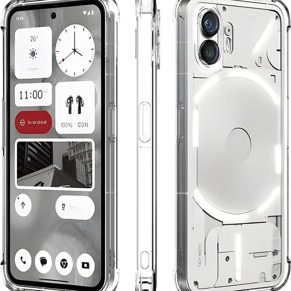 Funda transparente para nada teléfono 1 2 uno dos cubierta de teléfono de silicona suave a prueba de golpes gruesa No cosa Phone1 Phone2 - imagen 2