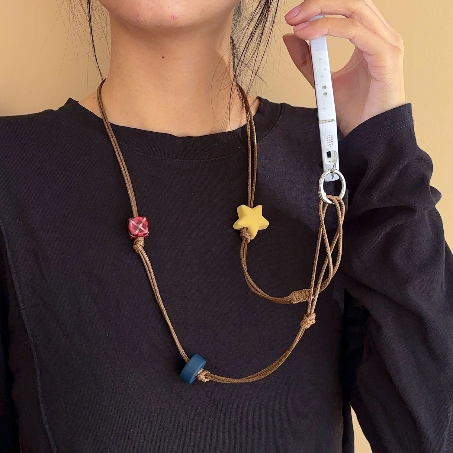 Cordón con cuentas a la moda, correas para la muñeca, llavero para teléfonos móviles, cuerda para colgar DIY, collar cruzado antipérdida, accesorios para teléfono - imagen 4