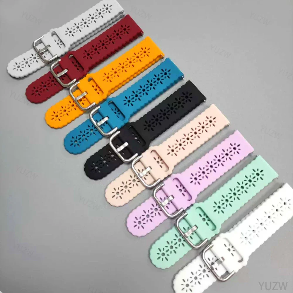 Correa de 20mm 22mm para Samsung Galaxy Watch 7/6/4/5 Pro/Classic/Gear S3/Active 2 deportes silicona transpirable Huawei GT 2 2e 4 5 bandas - imagen 4