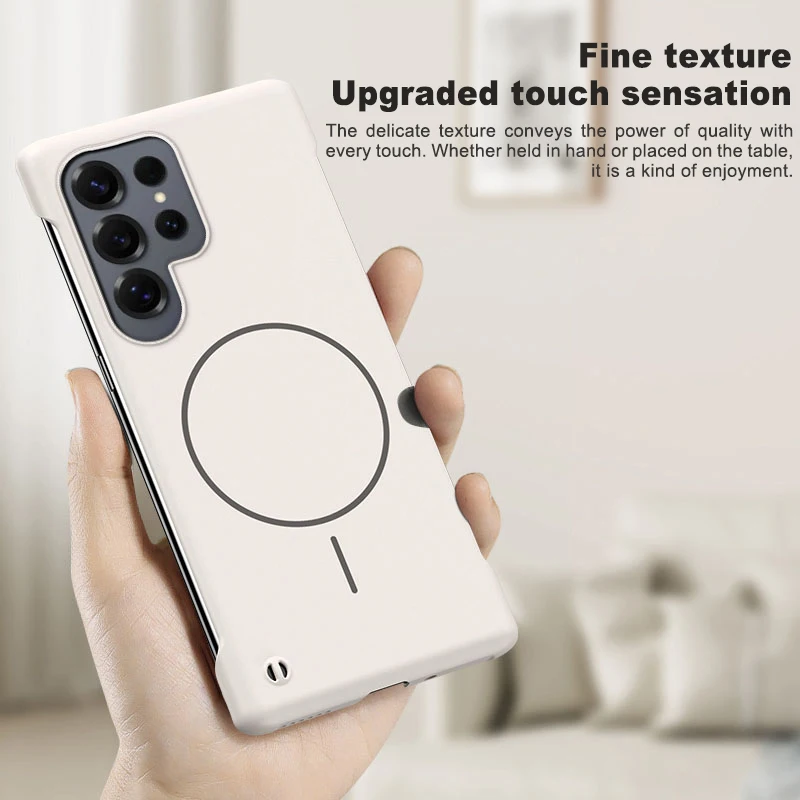 Funda ultrafina mate sin marco para Magsafe Samsung Galaxy S25 Edge S24 FE S23 S22 Ultra Plus, funda magnética a prueba de golpes - imagen 5