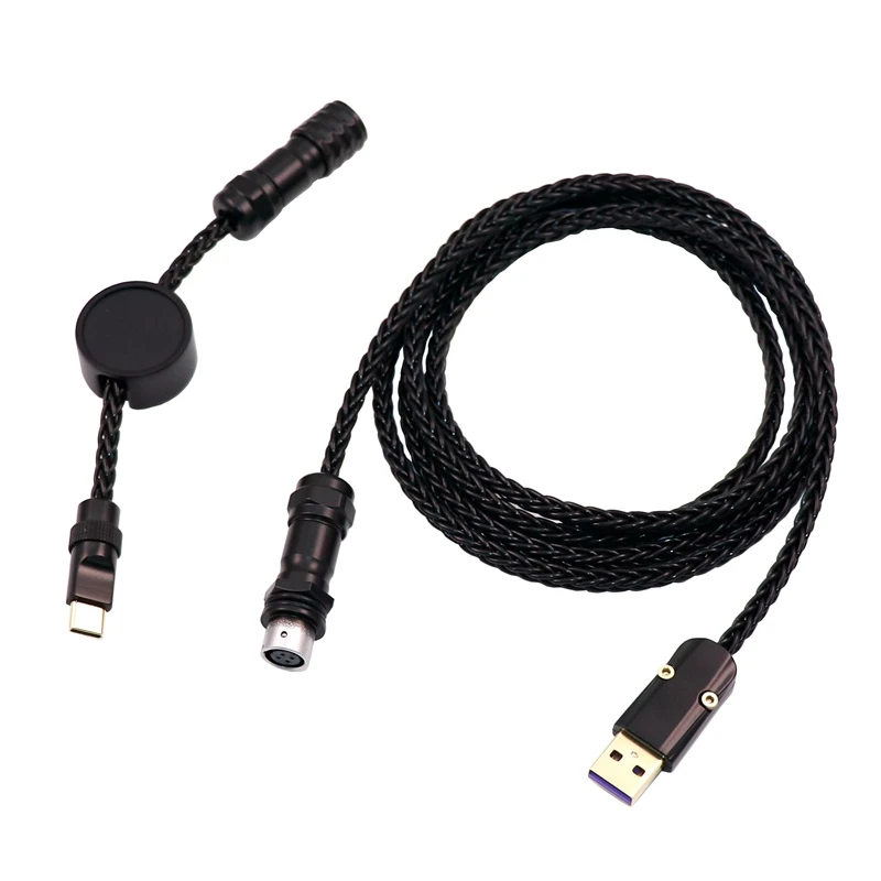 Cable de teclado mecánico de cobre de cristal único personalizado hecho a mano de 8 núcleos