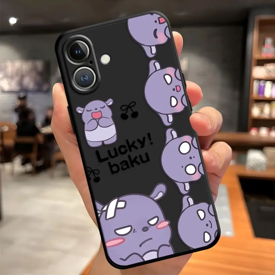 Sanrio Kuromi Baku funda para iPhone XR XS Max 7 8 17Air 15 16 14 Plus 13 12 11 17 Pro Max cubierta de teléfono suave negra - imagen 2