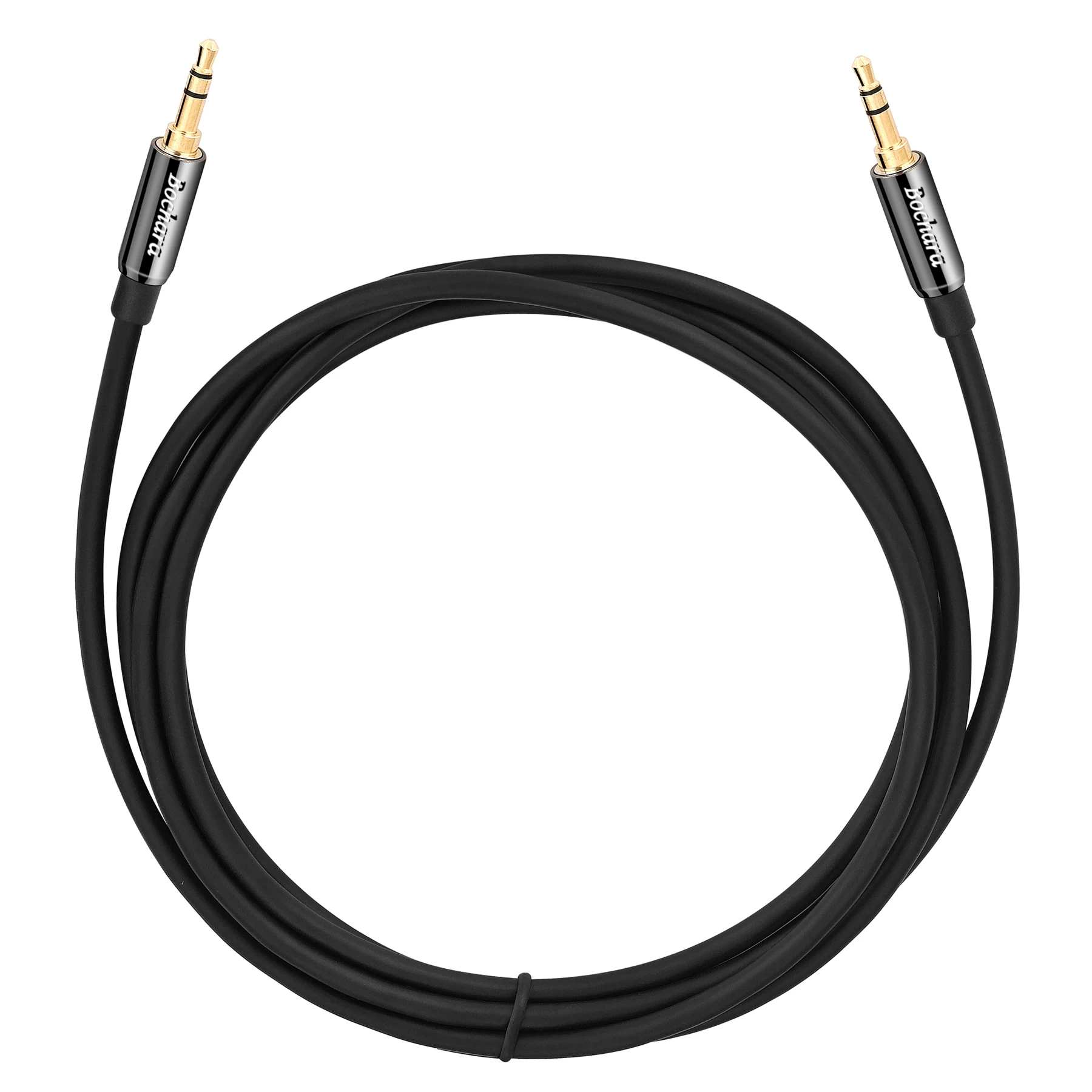 Bochara 1/8 ''TRS 3,5mm OFC AUX Cable de Audio macho a macho carcasa de cobre chapada en oro doble blindado para altavoces auriculares 1,8 m 3m - imagen 3