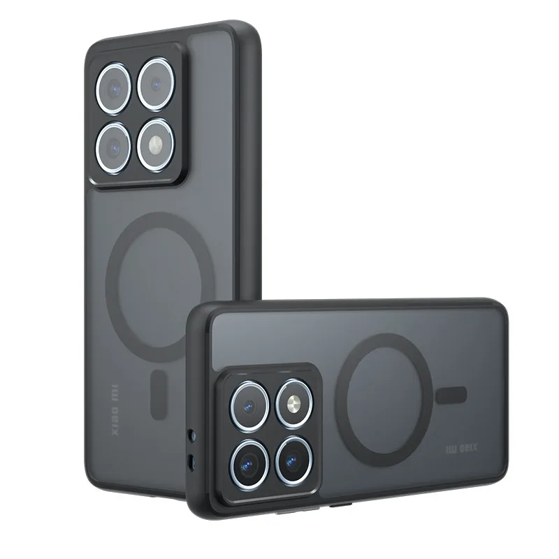 Para Xiaomi 14T, 14T Pro Funda Magnética ELVEV Skin Feeling PC Duro + TPU Protector Trasero Mate Shell