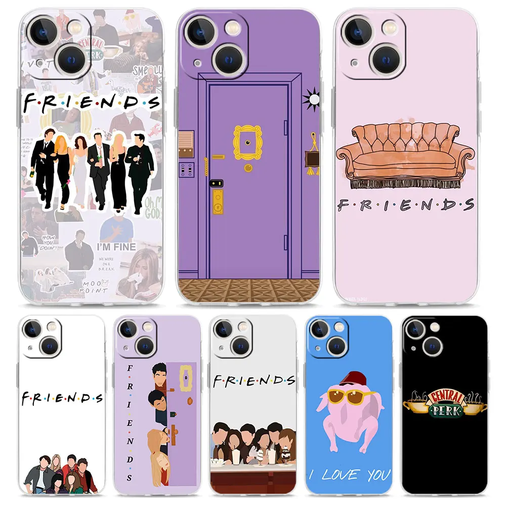Funda para iPhone 15 14 13 12 11 Pro Max Xs XR 7 8 Plus, fundas de teléfono con parachoques, funda transparente de TPU Central Perk Coffee friends tv show