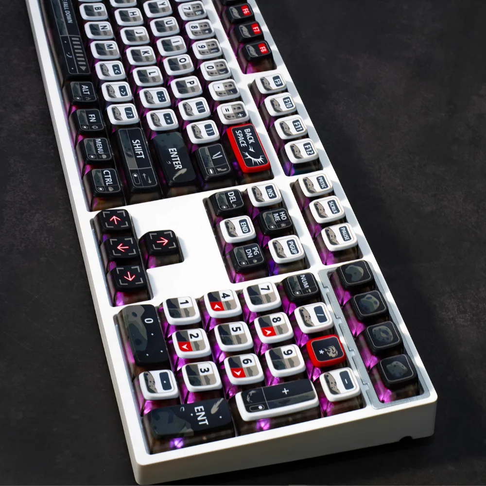 Teclas translúcidas de cuatro lados que caen de meteorito, 125 teclas, SAX PBT + teclas de PC adecuadas para teclado mecánico Mx Switch - imagen 4