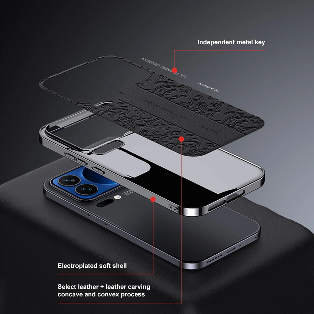 Funda de teléfono con proceso de tallado de cuero de nube auspiciosa de lujo, funda protectora de lente en relieve para Xiaomi 17 Pro Max 17promax 17pro - imagen 4