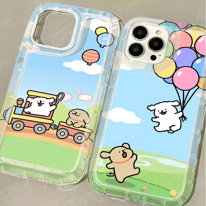 Funda de teléfono con dibujos de cachorros para iPhone, carcasa transparente de silicona a prueba de golpes para modelos 15, 14, 13, 12, 11 Pro Max, XR, XS, X, 8, 7, 6, 6S Plus, SE 2020 - imagen 3