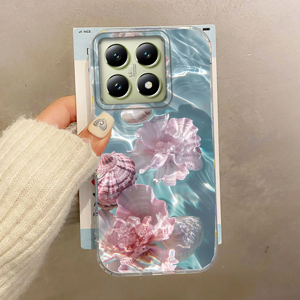 Funda de teléfono Ocean Pearl Shell para mujeres y niñas para Xiaomi 13T 14T 11 Lite Poco X5 X7 M6 Pro X6 X3 Pro NFC C75 C71 C65 C61 M5S - imagen 4