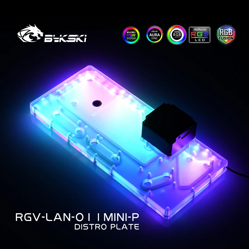 BYKSKI, placa acrílica, solución de canal de agua para uso en LIAN LI O11MINI, carcasa para CPU y bloque GPU/3PIN RGB/bomba DDC Combo - imagen 4