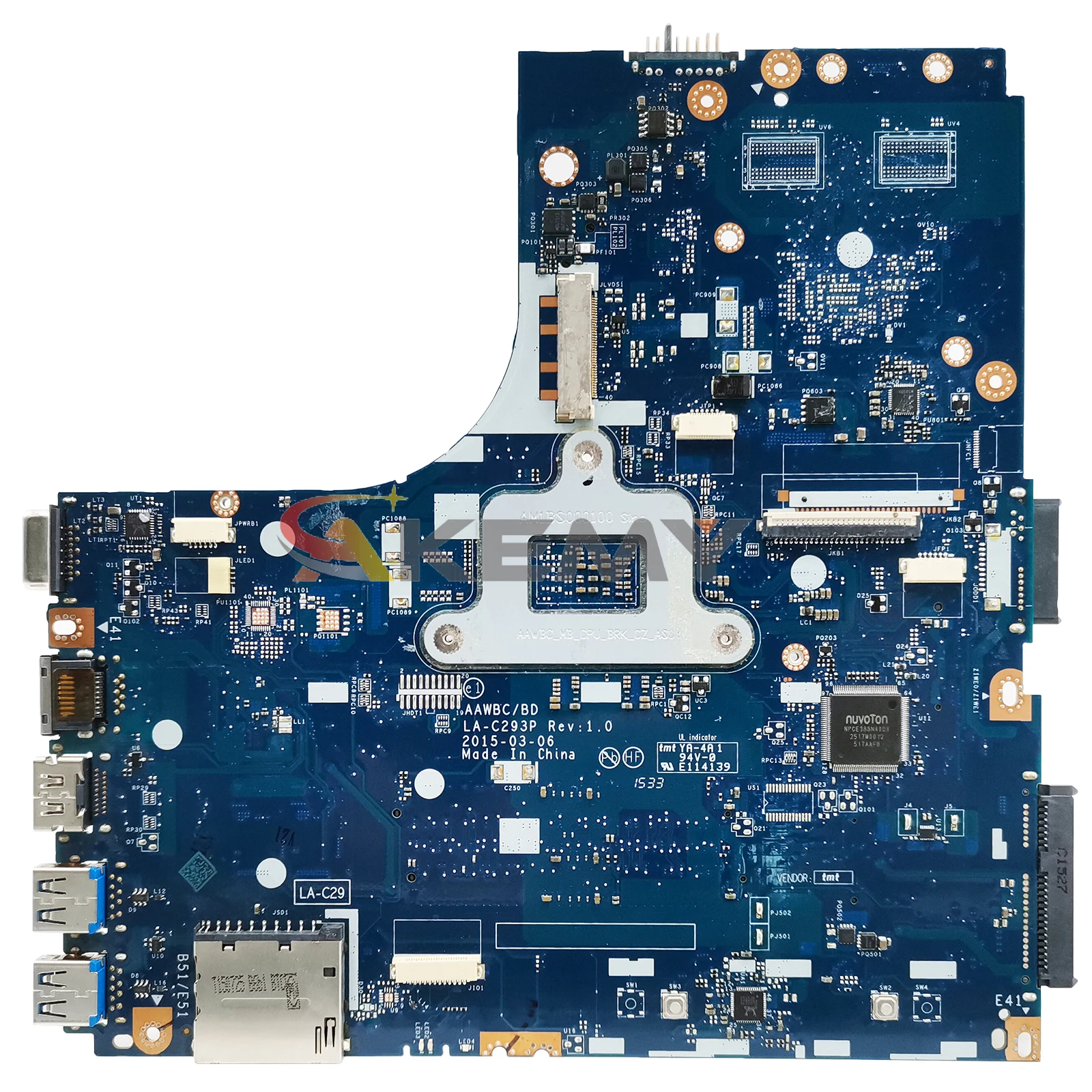 Placa base para portátil Lenovo B51-35 de 15 pulgadas AM7410 AAWBC/BD LA-C293P 5B20J2280011 5B20J2286311 prueba de placa base para ordenador portátil B41-35 - imagen 5