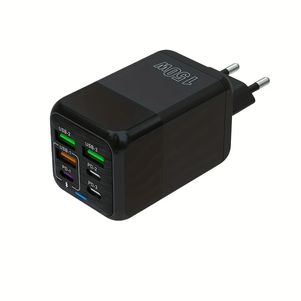 Estación de carga rápida Pd QC Usb C de 150W y 6 puertos para teléfonos móviles, adaptador de cargador de pared, carga súper rápida para Iphone, Ipad, Xiaomi, etc. - imagen 3