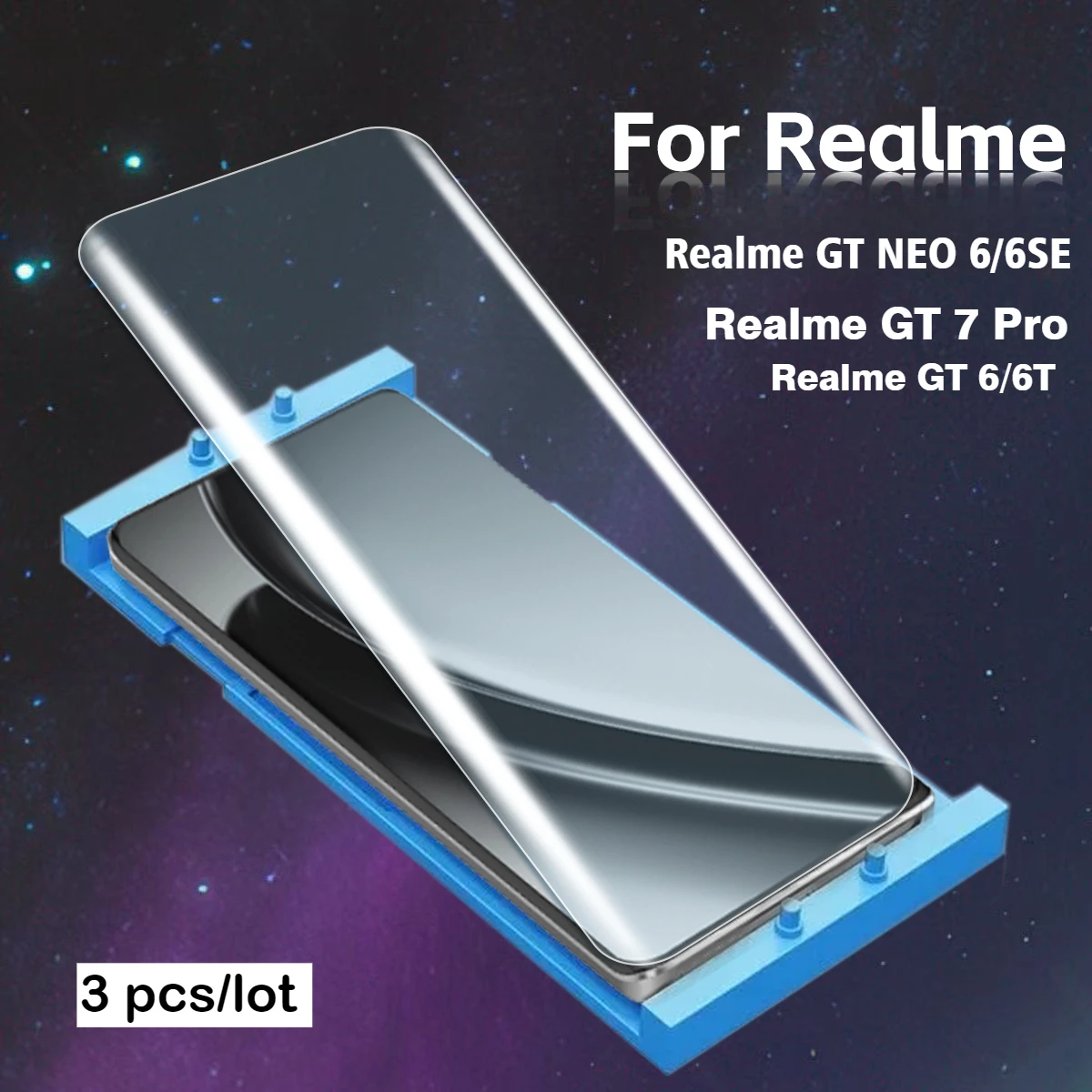Preotector de pantalla de cerámica curvado completo, 3 uds., para Reame GT 6 6T, Realme 7 Pro, Realme GT Neo 6 6SE, 6, 6 SE, película protectora