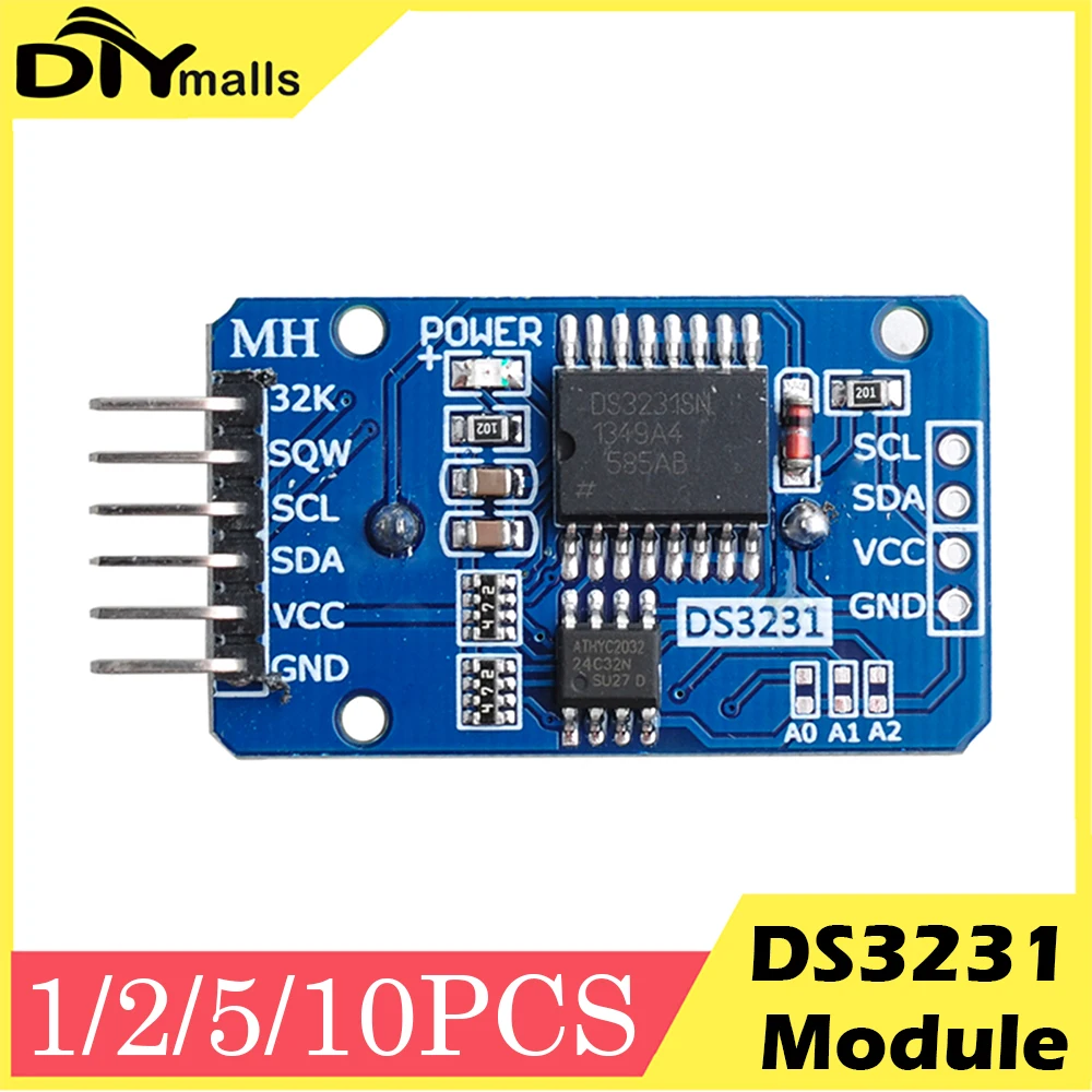 1/2/5/10 Uds DS3231 módulo IIC módulo de reloj de precisión DS3231SN DS3231M memoria en tiempo Real 3,3 V/5V para Raspberry Pi (sin batería)