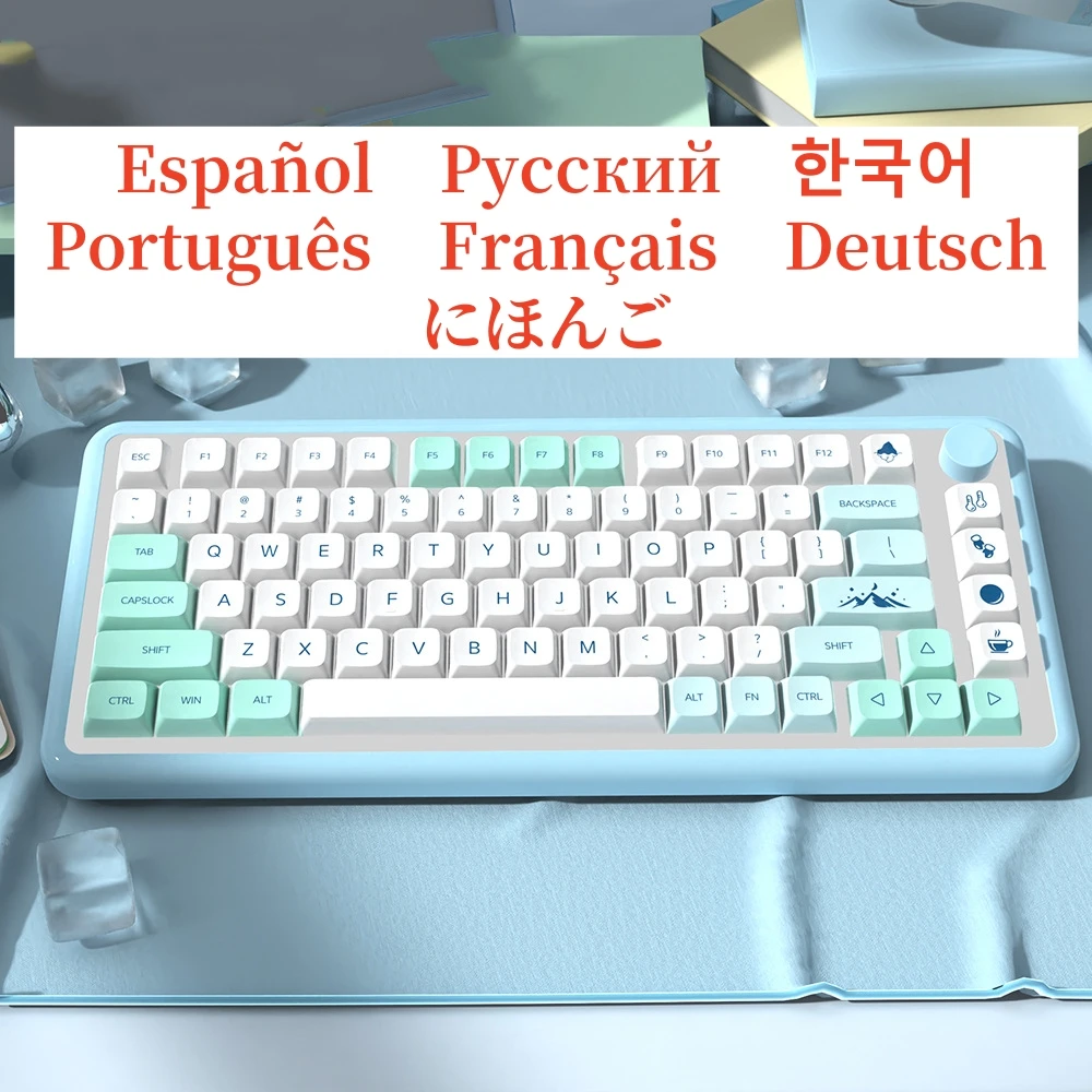 Teclas en español Teclas en español Ruso Coreano Portugués Francés Alemán Japonés Teclas Perfil XDA Teclas PBT para Cherry MX Switch Teclado mecánico Disposición ISO ANSI 139 Teclas FD1 Gran entrada Diseño ergonómico - imagen 2