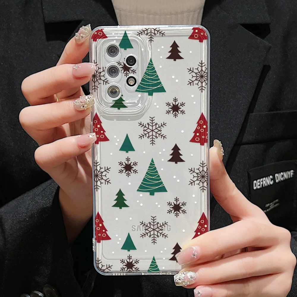 Funda de teléfono Feliz Navidad para Samsung A55 5G S24 Ultra A54 A53 A35 A15 A16 S23 FE S22 S21 S20 FE suave TPU Carcasa Funda - imagen 2
