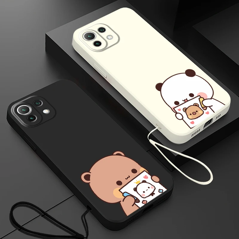 Funda de teléfono de oso de pareja de dibujos animados para Xiaomi Mi 10T 11T 12T Pro 11 12 Lite 13 funda suave