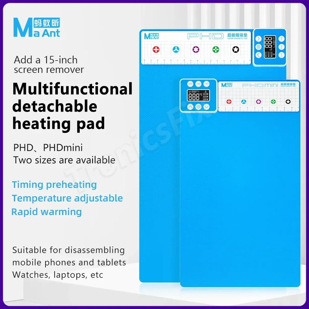 MaAnt PHD Mini separador de pantalla LCD teléfono Ipad precalentamiento quitar almohadilla con magnético para teléfono Ipad reparación plataforma de desmontaje - imagen 2