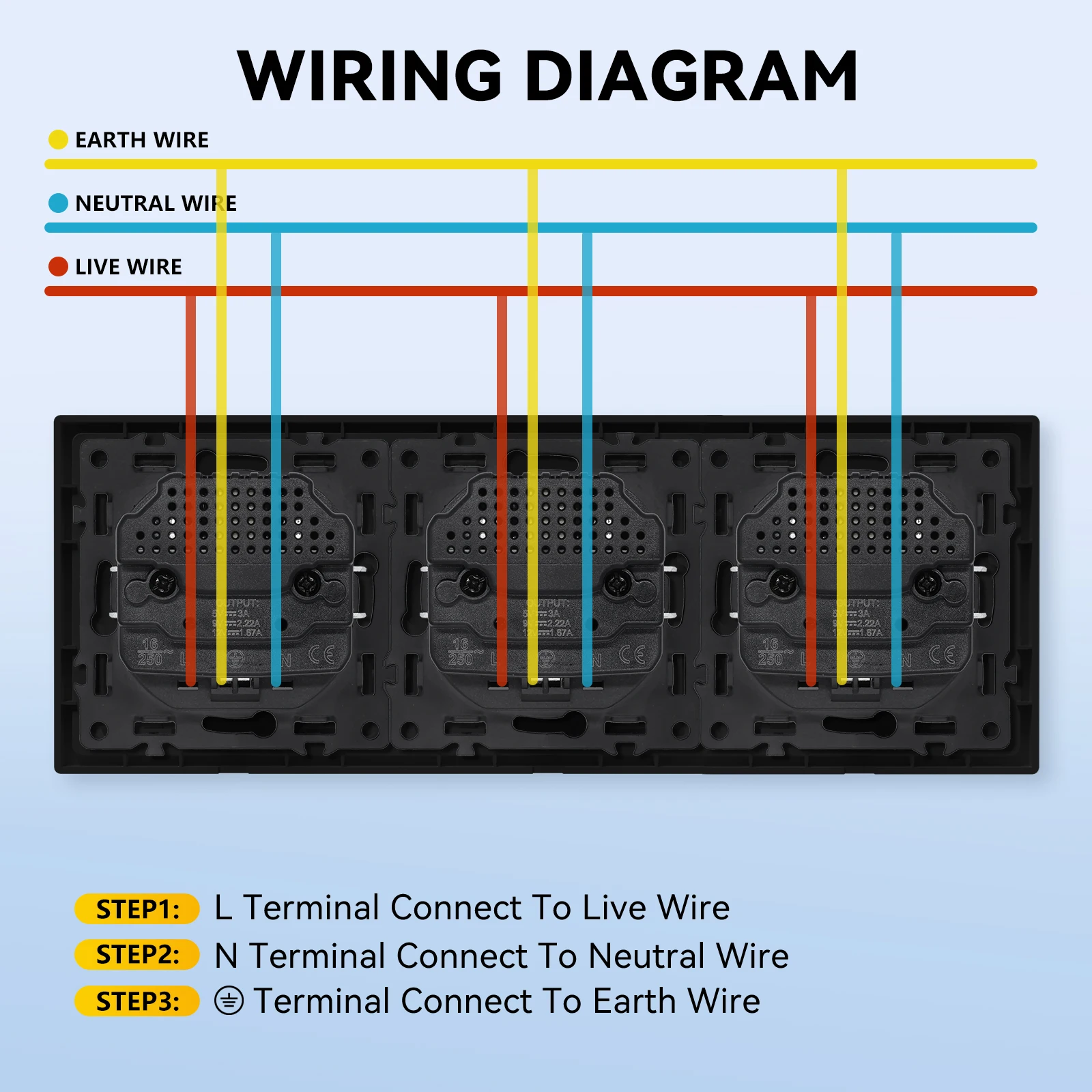 BSEED-enchufes de pared individuales de la UE, tomas de corriente dobles, triples enchufes integrados para el hogar con puertos USBC de 20W, Panel de PC de carga rápida - imagen 4