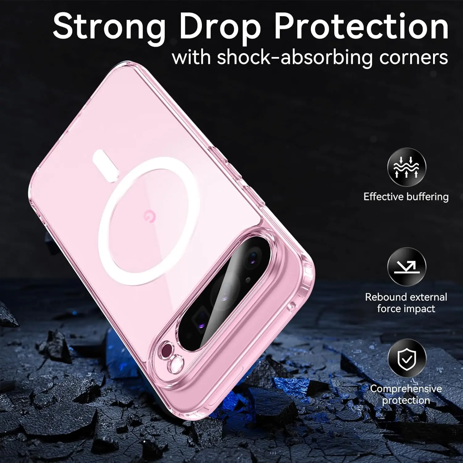 Funda para Magsafe, carga inalámbrica magnética, parachoques suave, cubierta trasera de plástico duro a prueba de golpes para Google Pixel 9 Pixel9 Pro 9Pro XL - imagen 4