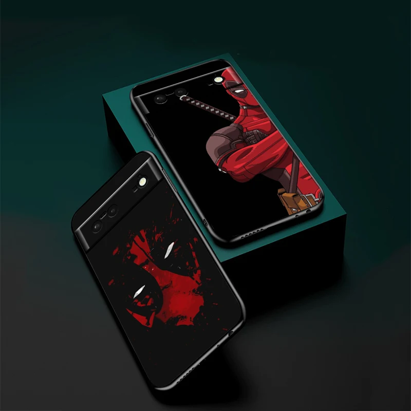 Funda de teléfono de Deadpool de Los Vengadores de Marvel para Google Pixel 9, 8, 7 Pro, 6 Pro, 6A, 5A, 5, 4, 4A XL, 5G, Fundas suaves negras - imagen 4