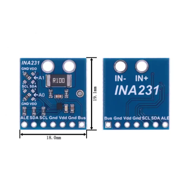 INA231 Módulo de función de alarma de monitor de potencia de corriente de voltaje 36V bidireccional I2C R100