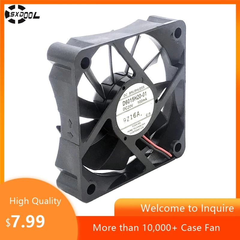 D6015H20-01 para ventilador de refrigeración de caja registradora de impresora Toshiba 6015, DC 20V 6cm 60x60x15mm, ventilador silencioso de poco ruido - imagen 2