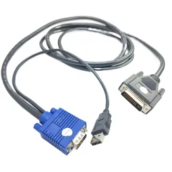 Adaptador DVI-I a VGA con Cable USB 1.8m para Proyector