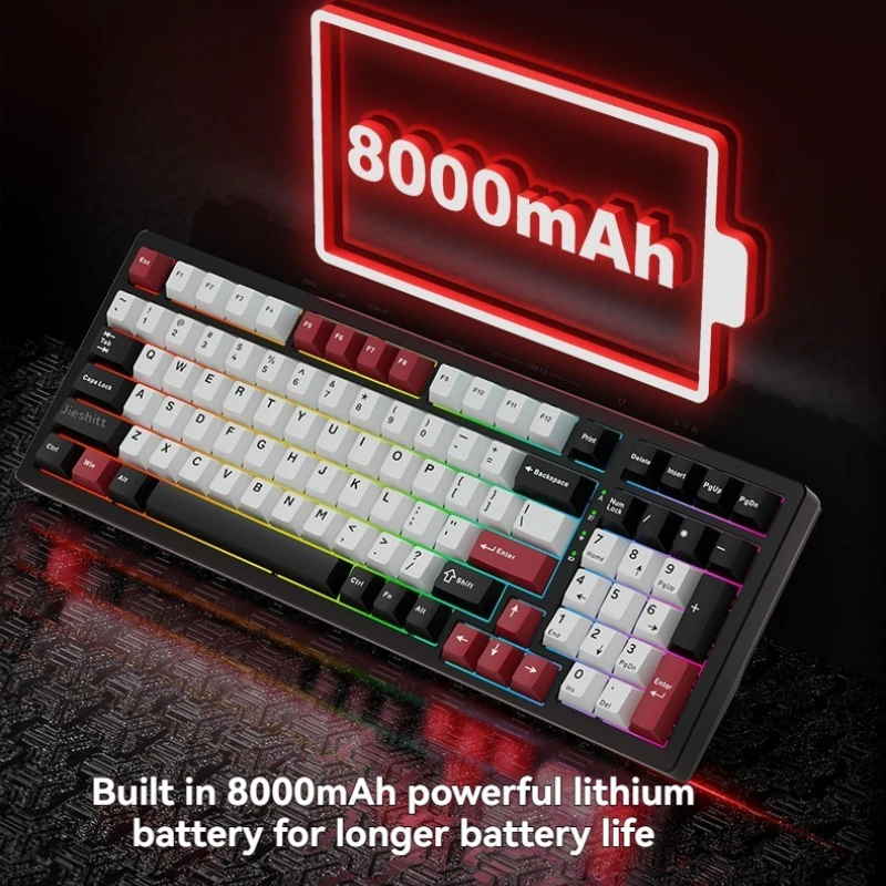 Teclado mecánico FH98 trimododo intercambiable en caliente RGB personalizado CNC Teclado ergonómico de aluminio accesorios de oficina para juegos regalo