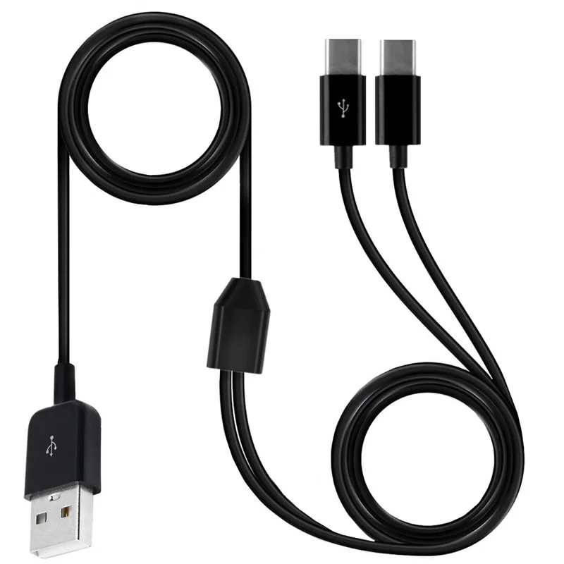 USB 2.0 macho a 2 tipo-c macho divisor Y sincronización de datos y conector de carga Cable adaptador 0,3 m/1 m/1,5 m - imagen 5