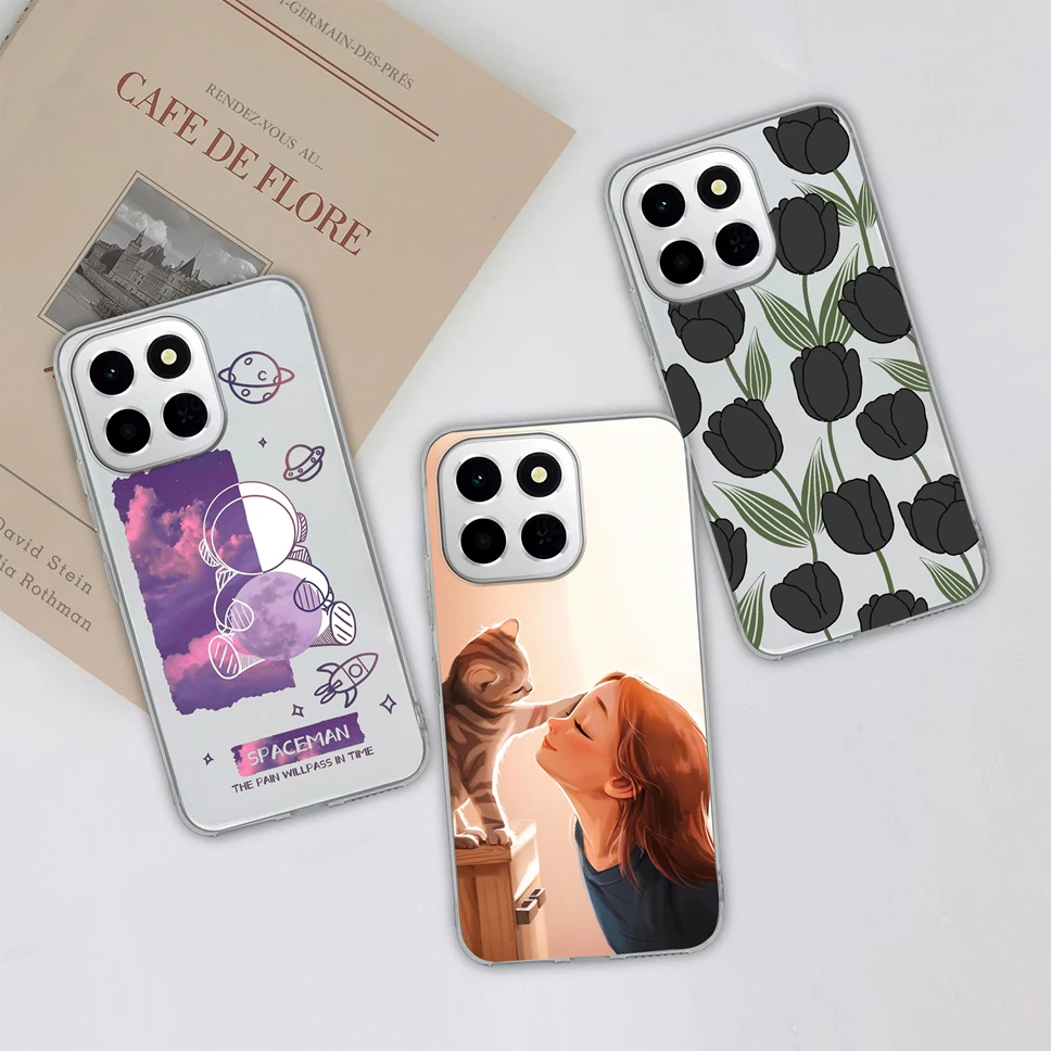 Funda de teléfono para Honor X6C, Funda transparente de silicona TPU suave y delgada con bonito oso para HonorX6C X 6C, Funda ligera - imagen 5