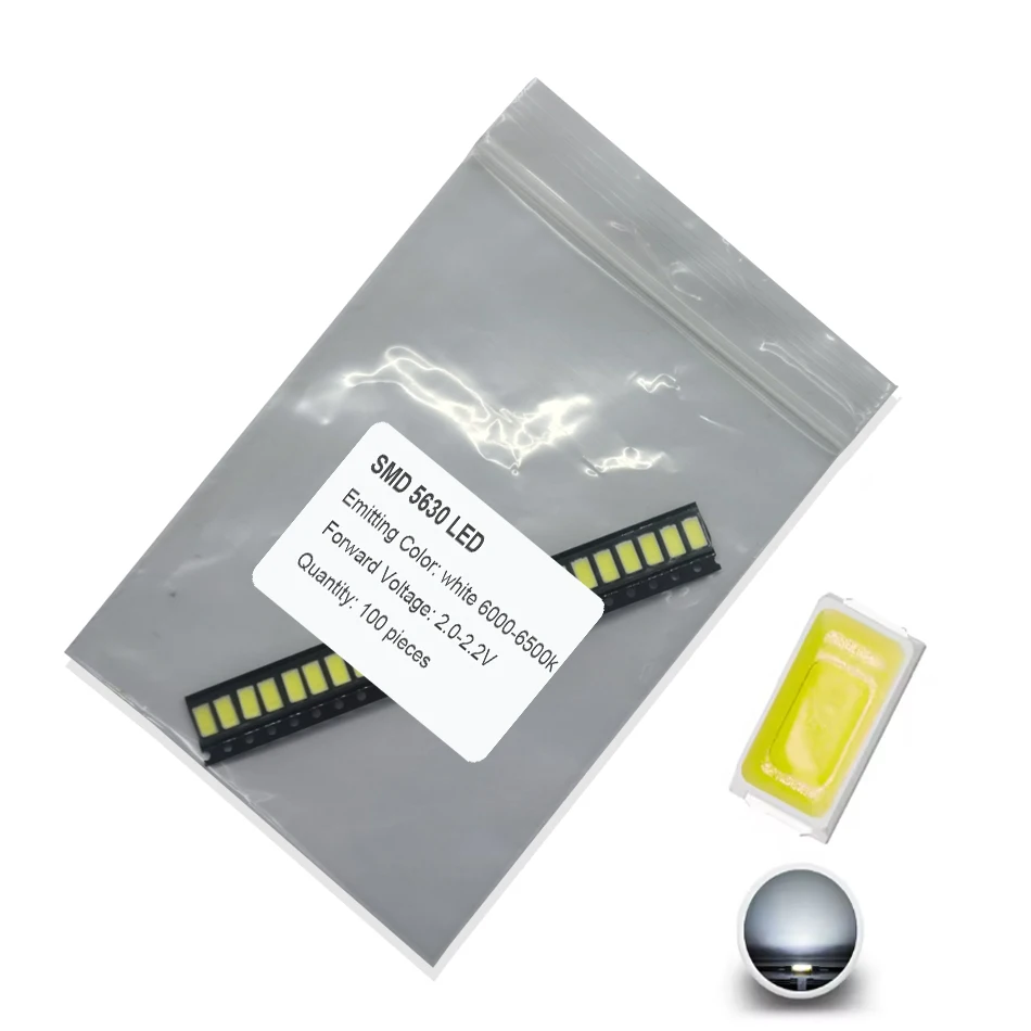 100 Uds SMD 5730 5630 Chip de diodo LED 0,2 W 0,5 W blanco cálido rojo verde azul amarillo UV púrpura rosa 850nm 940nm emisor de cuentas de luz - imagen 5