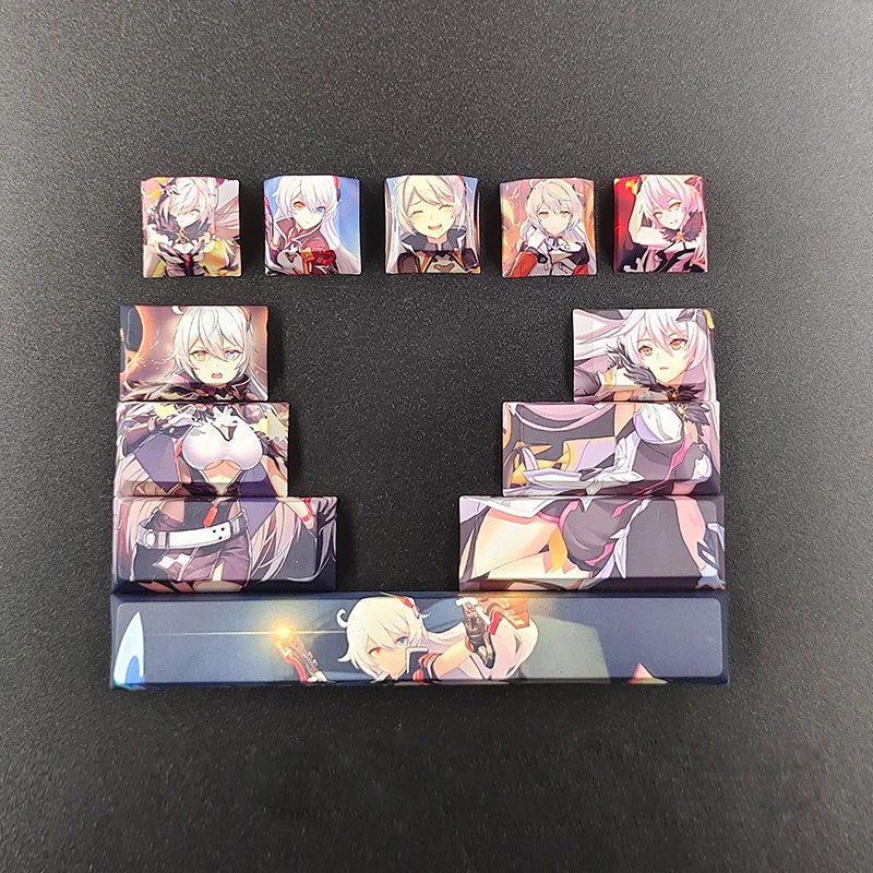 12 teclas/juego de diseño de personaje de Anime, sublimación térmica personalizada, perfil de cereza, suplemento de teclado mecánico, tecla personalizada - imagen 5