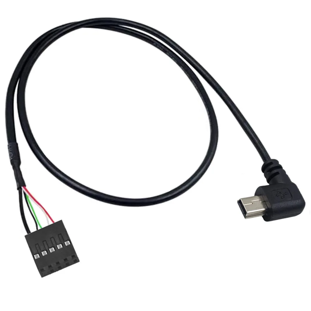 90 °   Câble USB 2.0 Mini Micro 5 broches mâle vers 9 broches femelle H 2.54 USB, câble de carte mère PCB - imagen 3