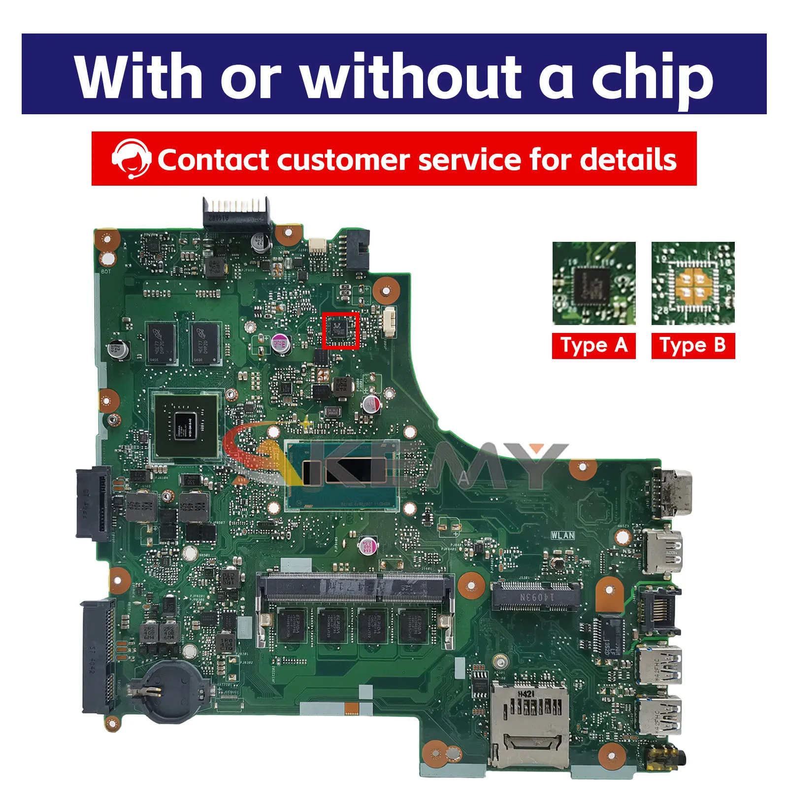 Placa base para ordenador portátil X450LD para ASUS K450L Y481L R409L X450LD VM480L X450LB X450LN X450LC W418L X450L R412L placa base I3 I5 I7 CPU - imagen 2