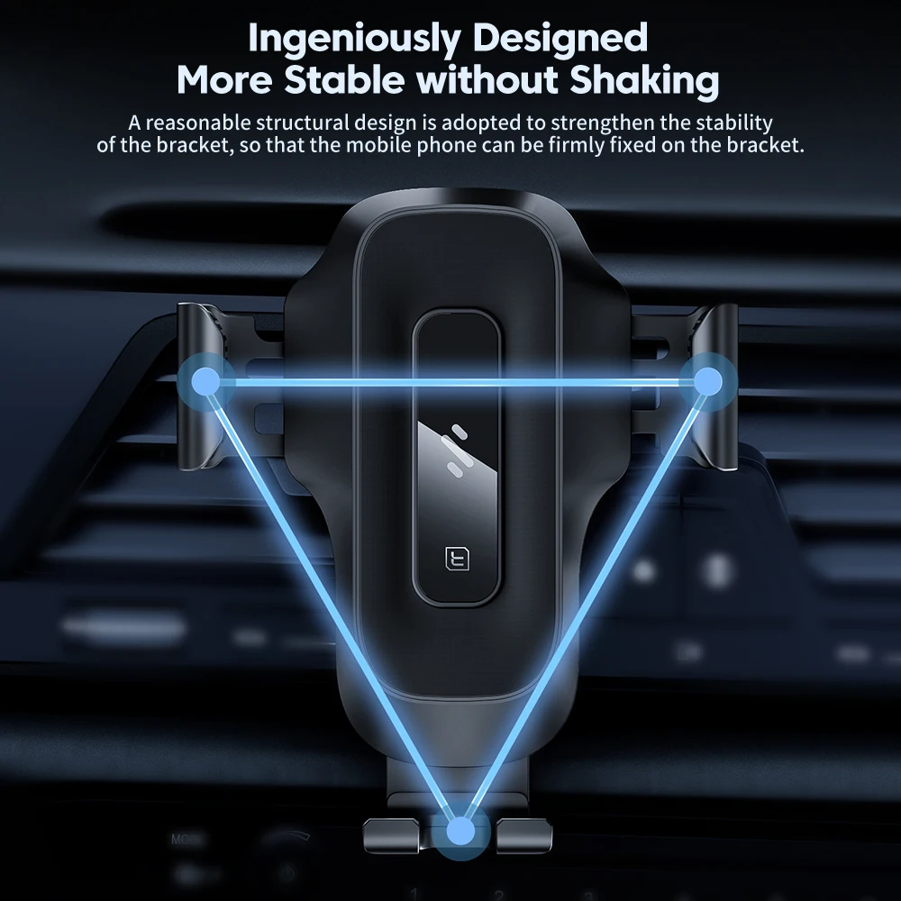 Toocki-Soporte de teléfono para coche, cargador inalámbrico Qi de 15W, para iPhone 14, 13, Samsung, Xiaomi, Huawei, inducción inteligente - imagen 3