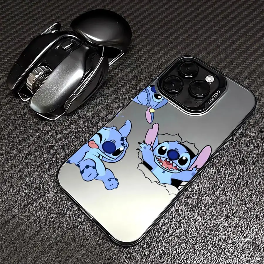 Nueva funda de teléfono Stitch bonita para iPhone 16e 16 15 14 13 12 11 mini Pro Max X XR XSMAX 8 7 Plus, funda trasera mate anticaída - imagen 3