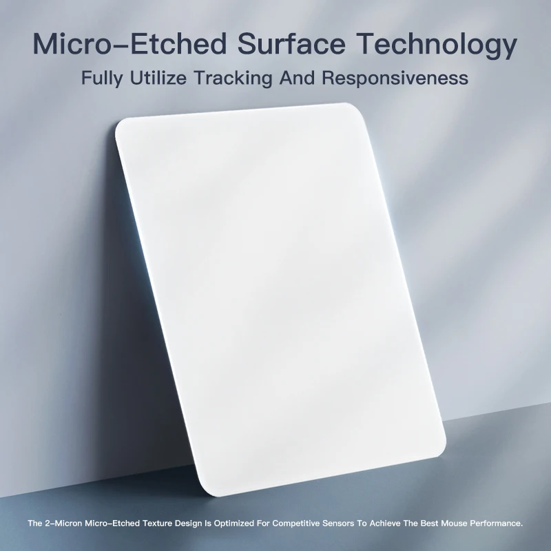 Ajazz MP05 Alfombrilla de ratón para juegos de vidrio templado blanco 400x450x4 mm Superficies micrograciosas ultrasuaves Alfombrilla de ratón con base de goma antideslizante - imagen 3