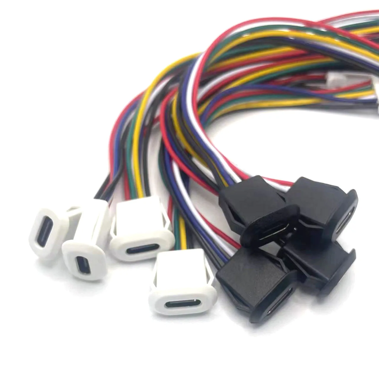 Conector USB tipo C de 2/4/6 pines con hebilla, puerto de carga rápida de alta corriente, enchufe de cargador