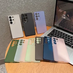 Funda de teléfono suave transparente esmerilada ultrafina para Samsung Galaxy S25 Edge S23 S22 S21 FE Note 20 Ultra A55 A54 A34 A53 A33 TPU