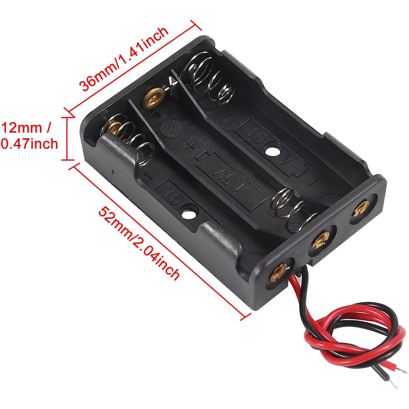 Soporte de batería AAA de 10 Uds., caja de alimentación de batería AAA de 3X 1,5 V, caja de plástico con cable aplicable para juguetes electrónicos, electrodomésticos remotos - imagen 3